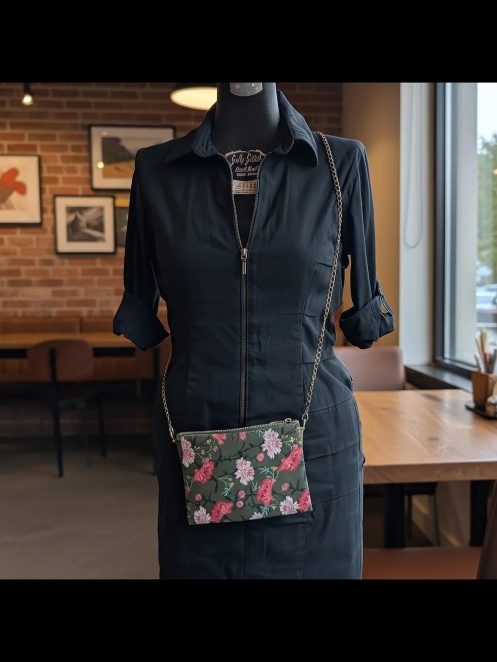 NWOT Custom Small Crossbody Floral Print Canvas Bag - Old Navy Fall 2017 Base